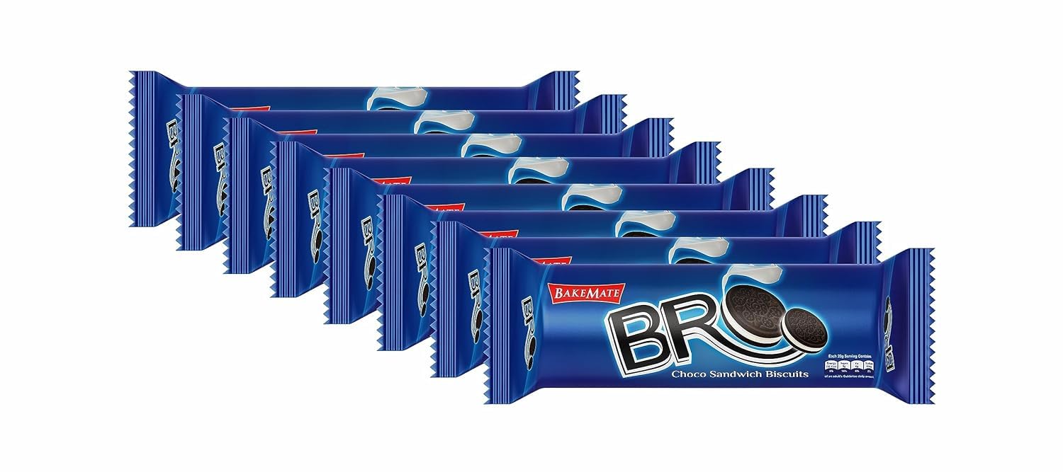 BakeMate Bro Cookie Biscuits | Sandwich Cream Biscuits | Combo Biscuits Family Pack | Biscuits Mega Family Pack of 8 Unit x 100g (B0CFXQ1MZ5) Amazon Price History, Amazon Price Tracker