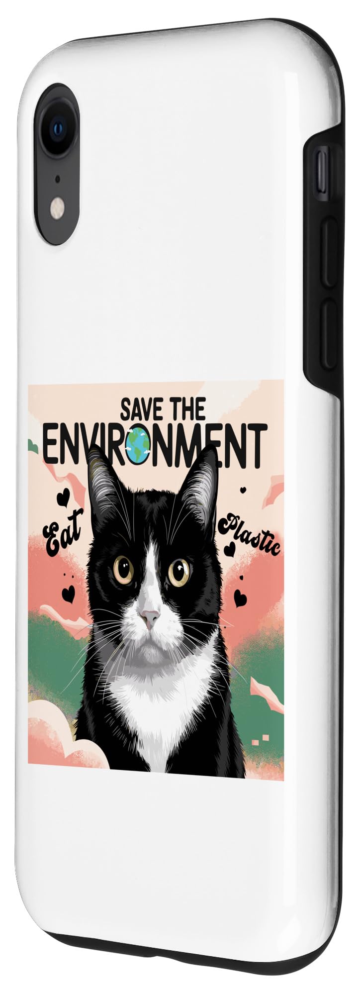 iPhone XR Help Save the Environment: Eat Plastic - A Cute Cat Meme Case - Image 2