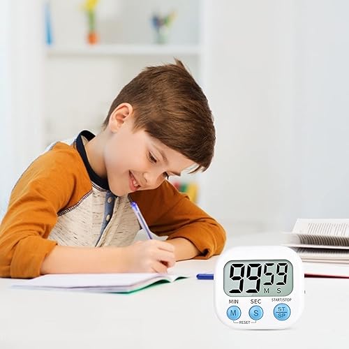 Miniatura 3 de Temporizador para niños, temporizador de cocina digital, parte trasera magnética, anillo fuerte, soporte para cocinar, aula, baño, profesores, niños