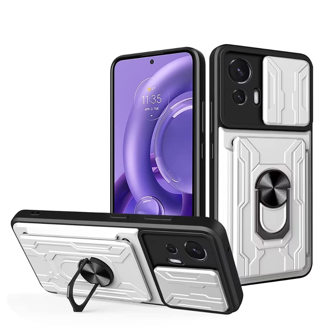 COMAKU Cover Motorola Edge 30 Fusion Antiurto: Custodia TPU+PC Con Anello Supporto E Protezione Fotocamera - Nero - 2