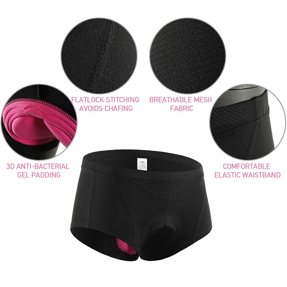Femmes Sous-Vêtements de Vélo 3D Gel Rembourré, Slips VTT Cyclisme, Shorts