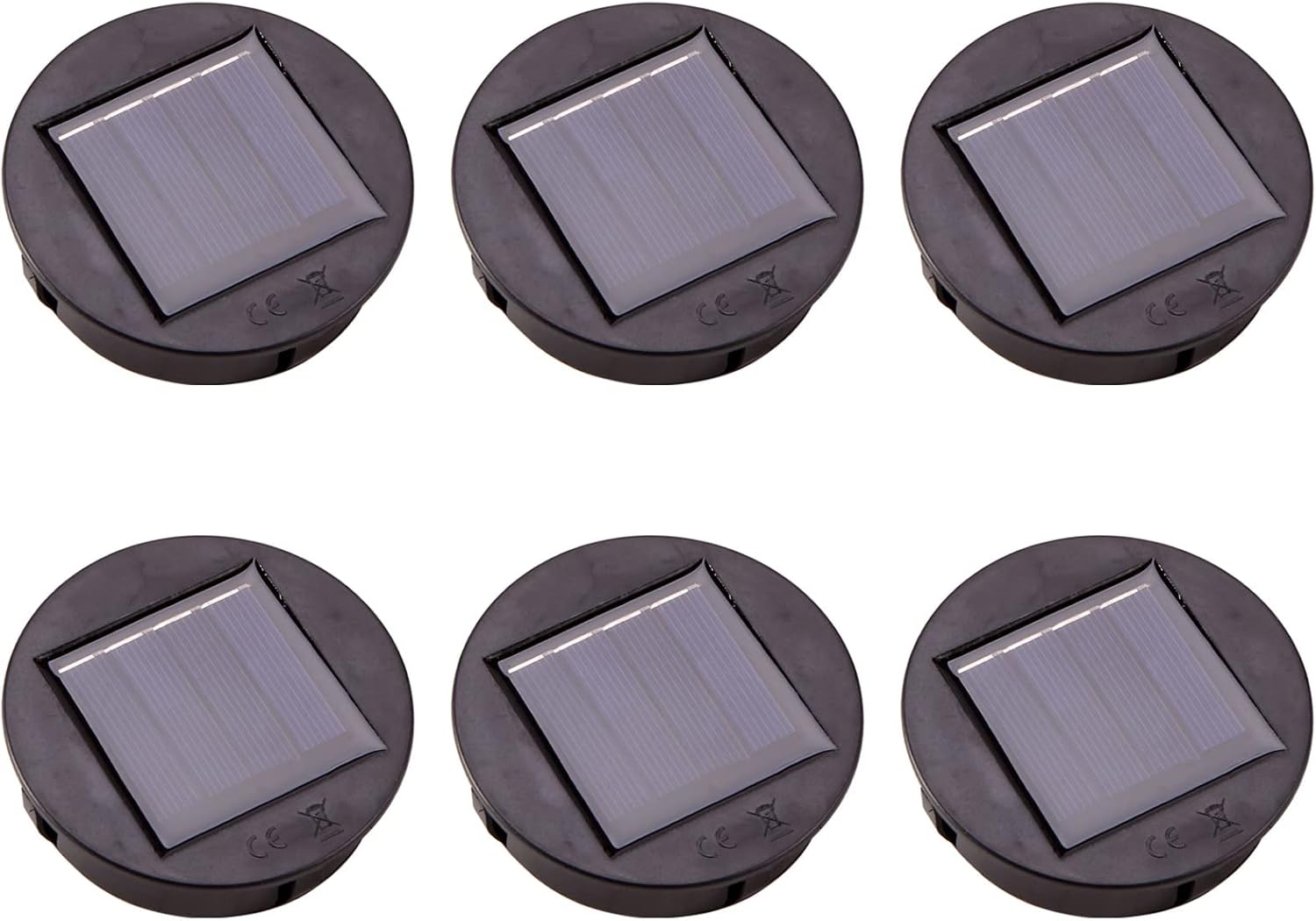 Karriter 6Pc Solar Powered Replacement Round LED Light Box Solar