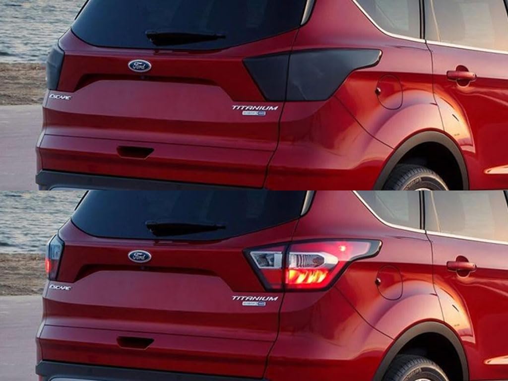Rvinyl Tail Light Pre Cut Film Tint Cover Kit in Smoke Compatible with Ford Escape 2017-2019 - Adhesive Backs