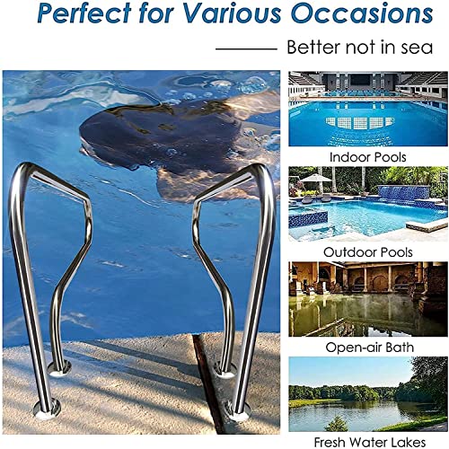 Barandal para piscina de acero inoxidable 80 cm miniatura 6