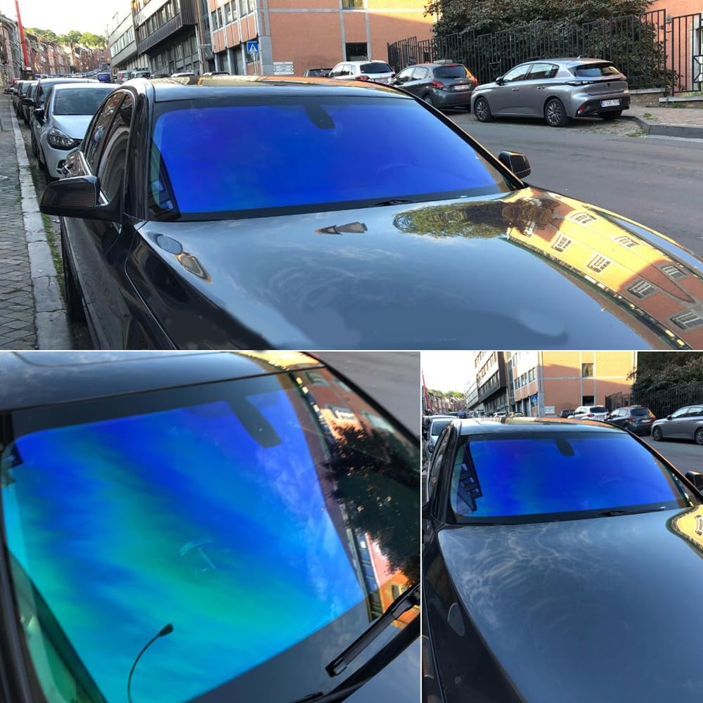 Film Teinté Nano-Céramique VLT 74% Bleu Violet 75x300cm - Protection Solaire UV Voiture Alvorox