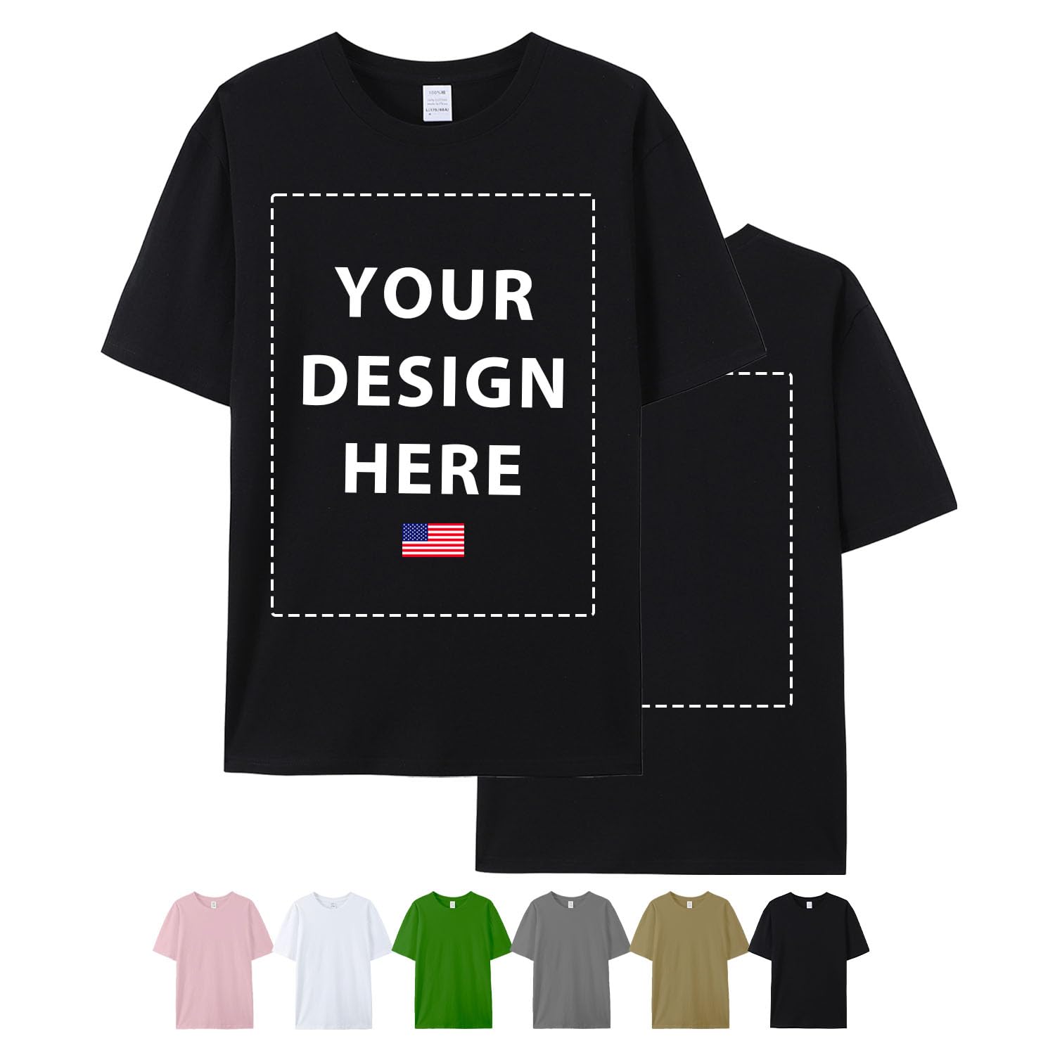 COOZEBRA Custom T Shirts for Men Women Personalized Shirts with Front Back Print Design Your Own Custom T-Shirt
