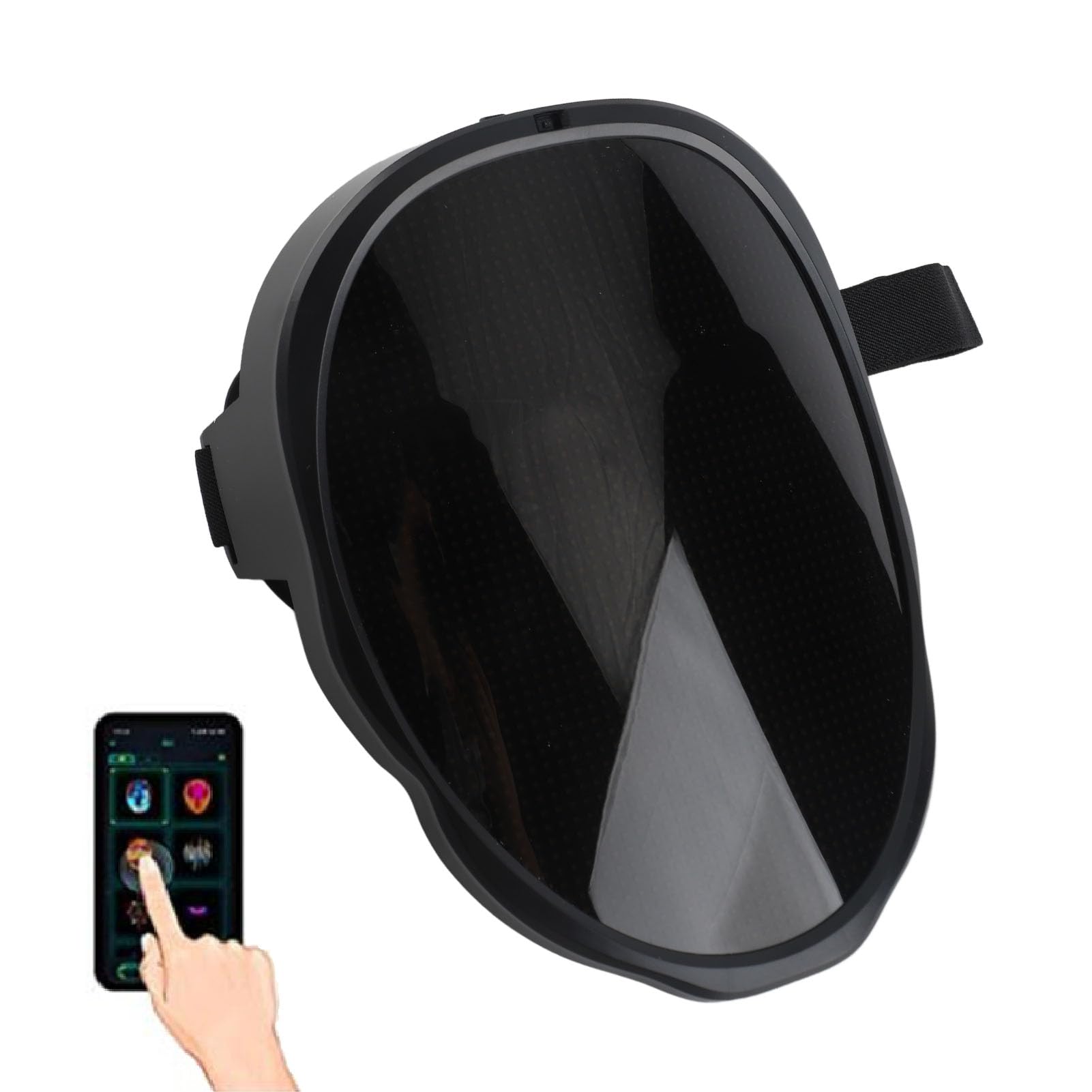 Copriviso Illuminato a LED 46x58, Luminosa Programmabile con APP Mobile BT con Rilevamento dei Gesti Programmabile con 30 Immagini 40 Animazioni per Feste di Festival