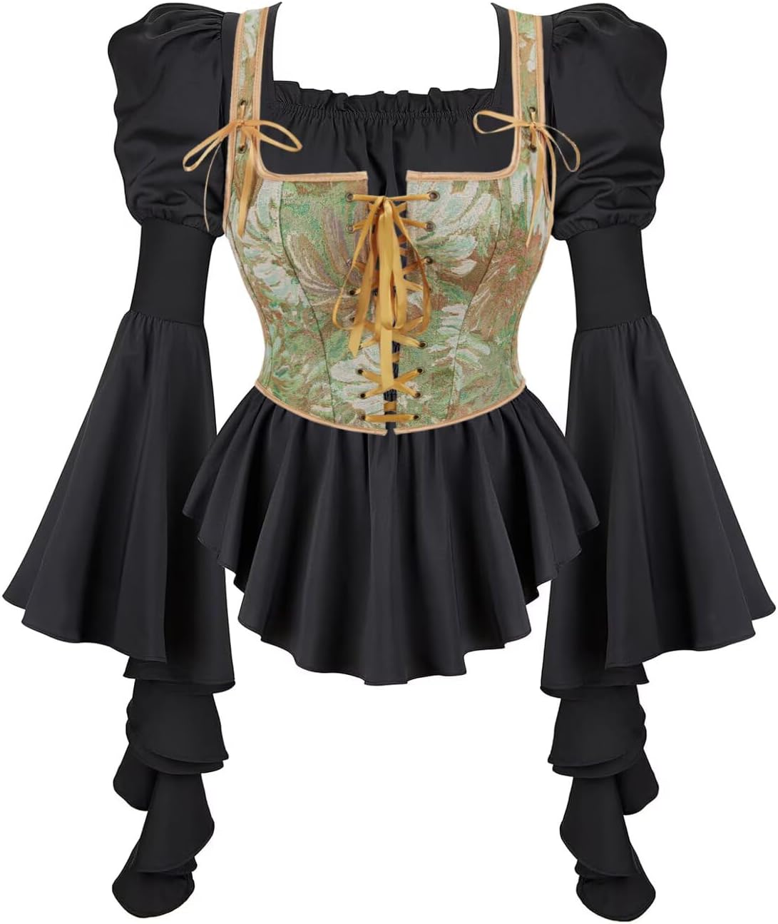 Women 2 Piece Corset Set Renaissance Costume Outfit for Renaissance Faire