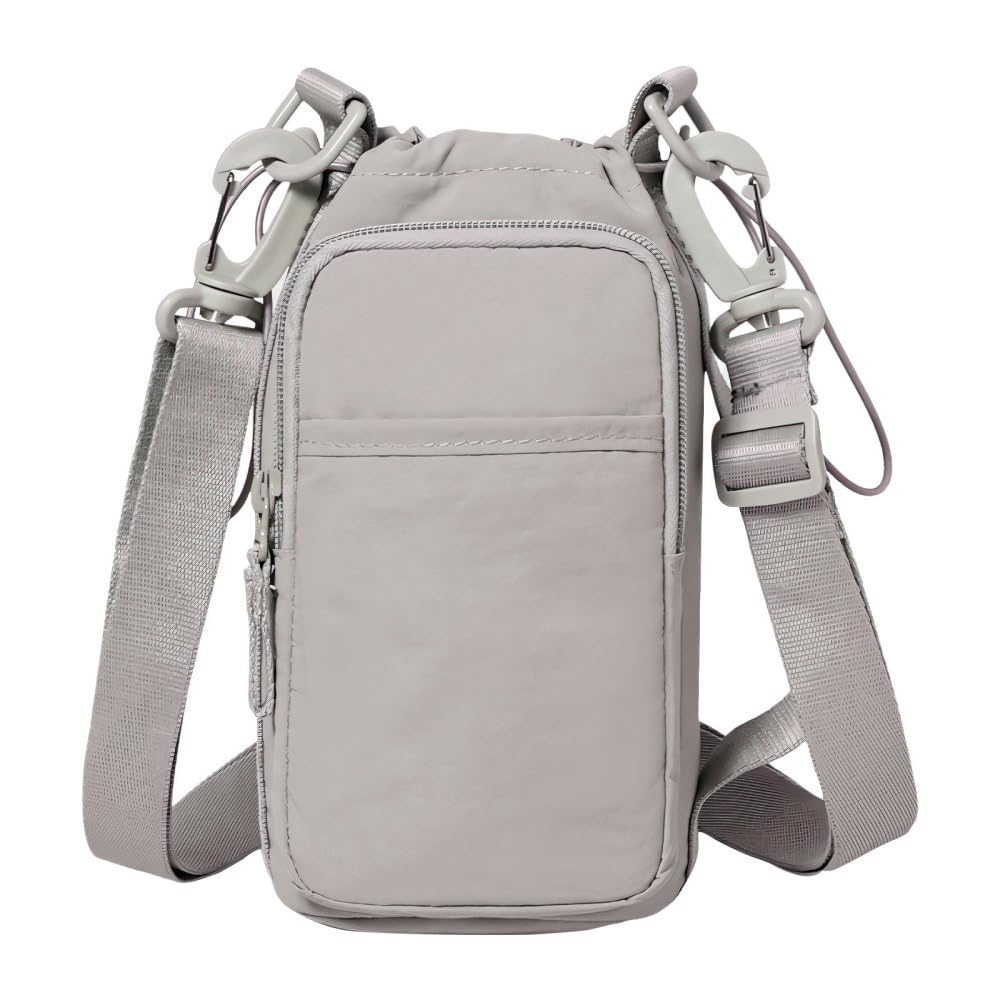 MiOYOOW Water Bottle Carrier Bag, Portable Water Pouch Sling Bag with Adjustable Shoulder Strap for Outdoor Hiking Travelling Camping