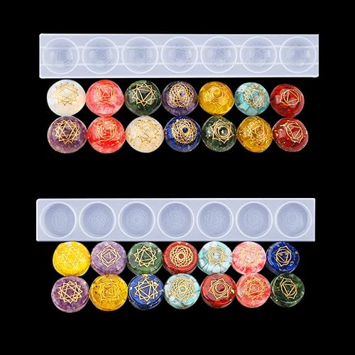 FineInno Resin Casting Mold Healing Crystals Silicone Mold Reiki Merkaba Making Jewelry Pendant Mould DIY Orgone Chakra Necklace Craft (Orgone Chakra Molds) - Orgone Chakra Molds