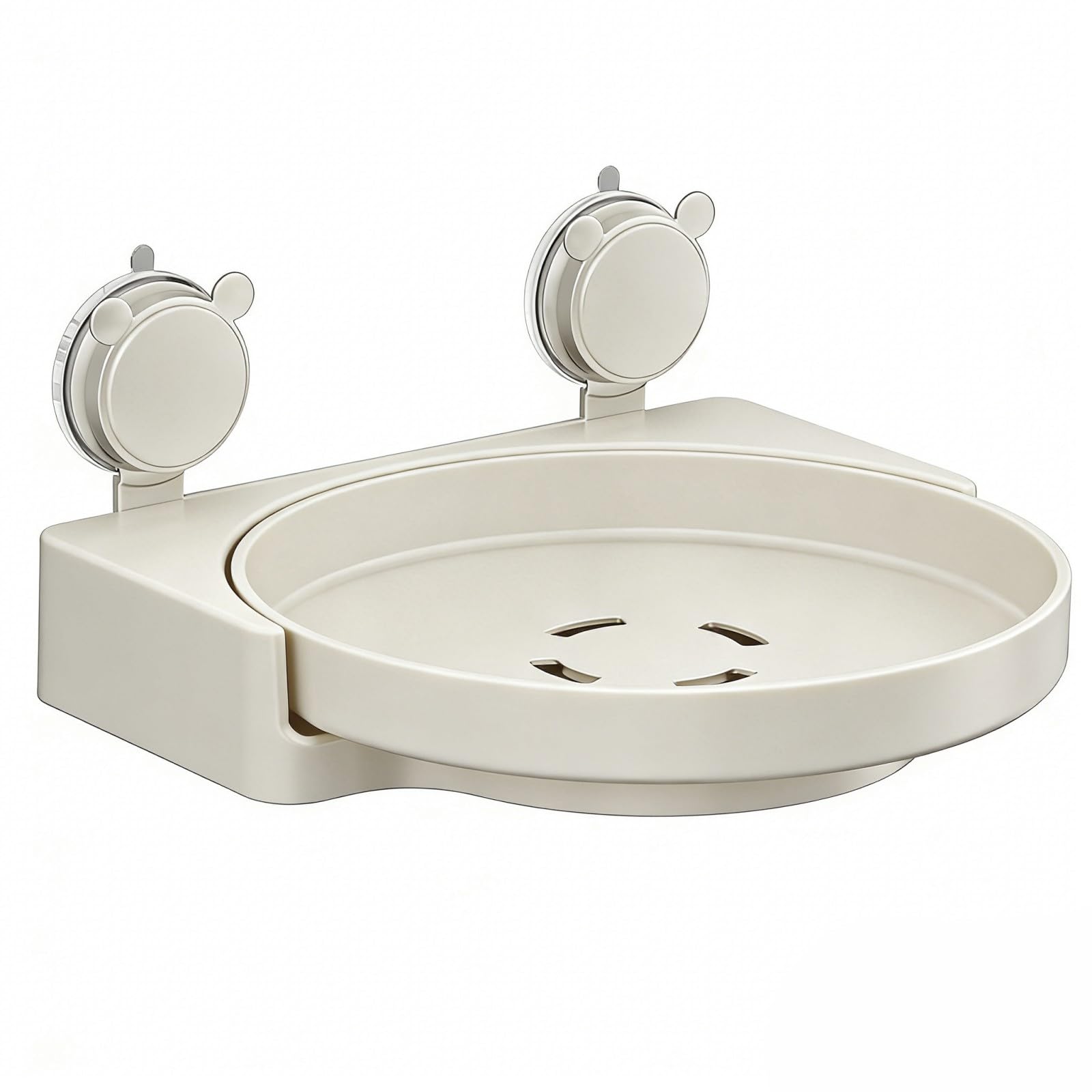 Shntig 360 Degree Rotating Shelf with Suction Cups for Efficient Wall Mounting on Smooth Surfaces Like Glass and Tiles Rotating Suction Cup Organizers