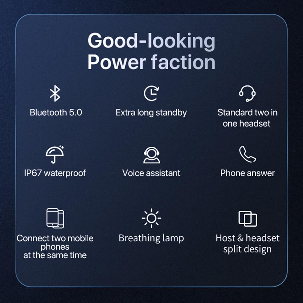 Interfono Bluetooth per moto, Interfono per casco moto Bluetooth Cuffia Comunicazione radio Sistema FM IP67 Kit vivavoce per moto impermeabile, Auricolare Bluetooth per moto/ATV/Bici/motoslitta