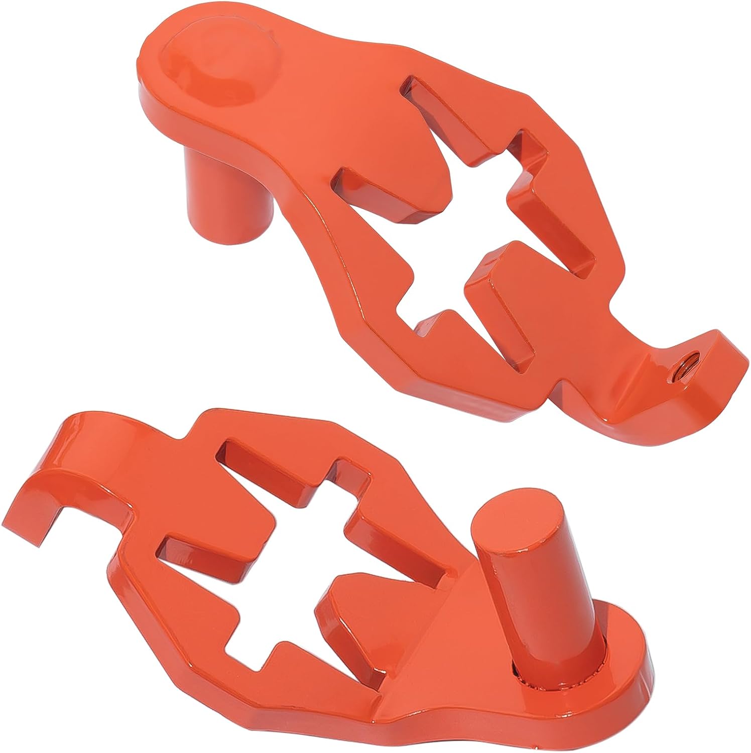 2 Packs T-Post Gate Hinge Pins, Gate Hanger on Metal T Post 5/8 or 3/4 Inch Hinge Eyes, Adjustable for Chain Link Fence Gate, Farm, Garden & Backyard, Orange