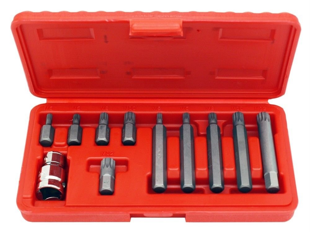 11 Pc 12 Point Spline Bit Set M5, M6, M8, M10, M12