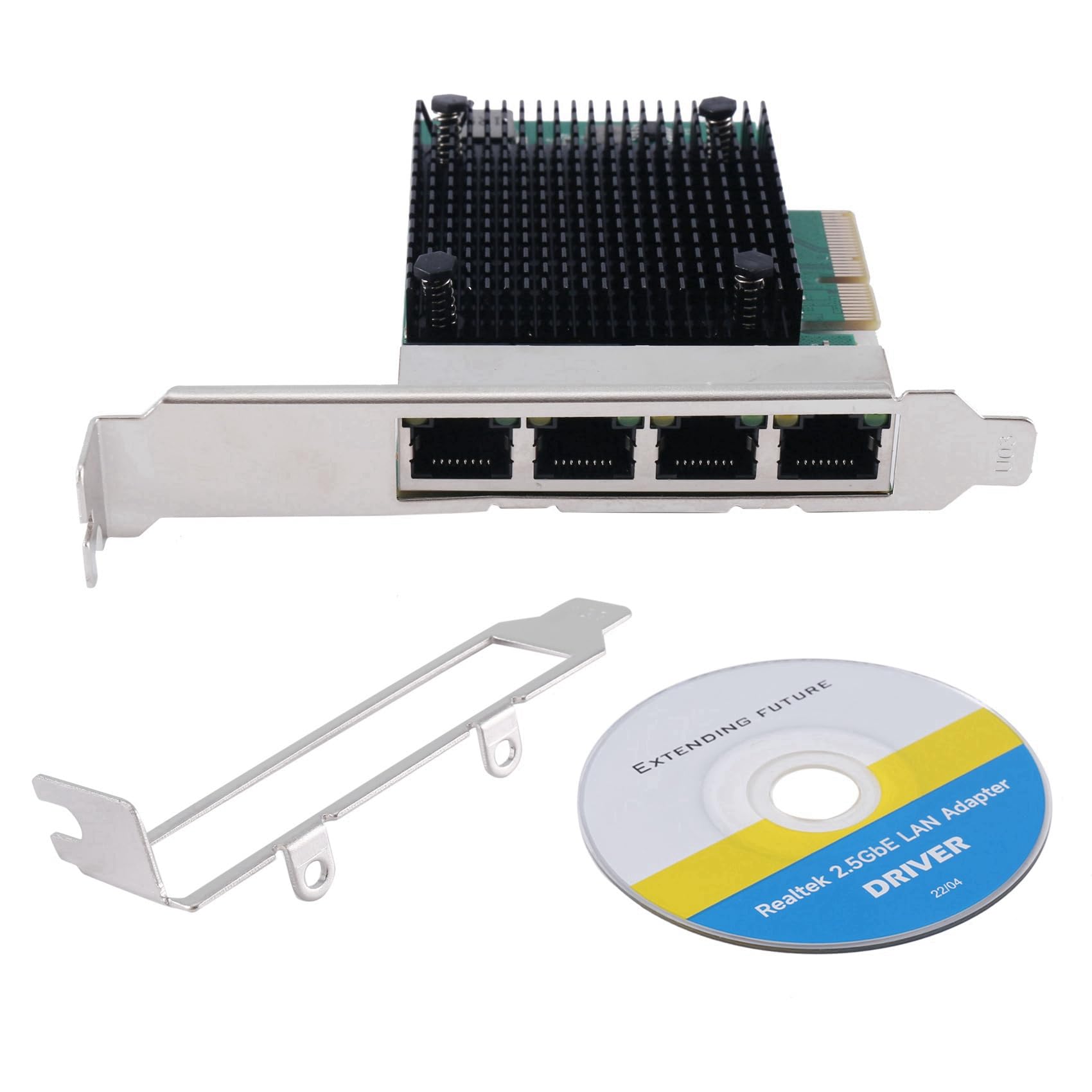 3X Carte Réseau PCIE X4 2.5G Gigabit RTL8125B Carte Réseau Ethernet 4 Ports Carte Réseau pour Serveur de Bureau