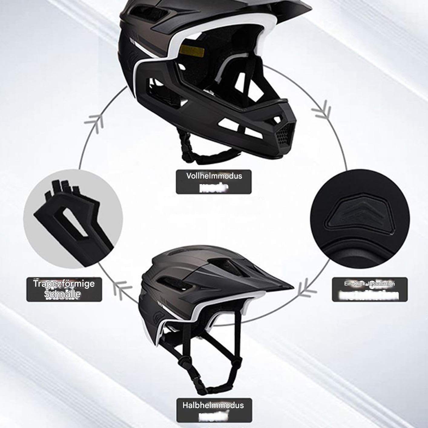 Kask górski Full Face – kask górski dla dorosłych mężczyzn i kobiet, regulowany kask ochronny z wentylacją, dla dorosłych, kierowców, początkujących i zaawansowanych