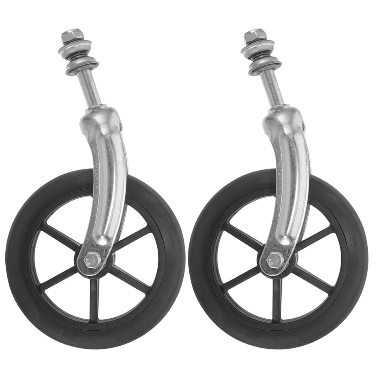Ruedas Delanteras de Repuesto para Silla de Ruedas con Rodamientos 2 Piezas | Tubo de Acero y Goma, con Soporte Incluido, Recambio para Wheelchair, Mejora la Tracción Desplazamiento