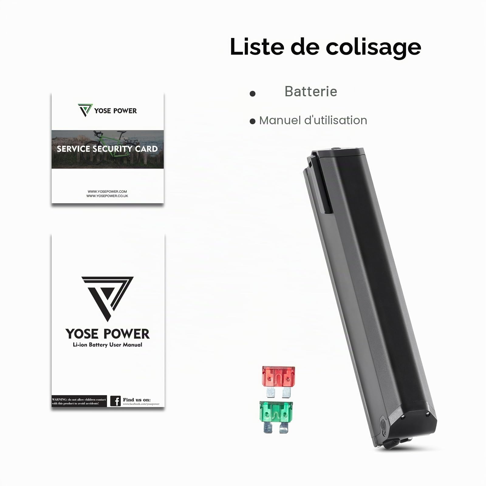 YOSE POWER Ebike Batterie 36V 12.8Ah JY Pro 5 Broches pour Moteur 36V 50W- 800 W avec USB pour vélo électrique Surpass,Nakamura