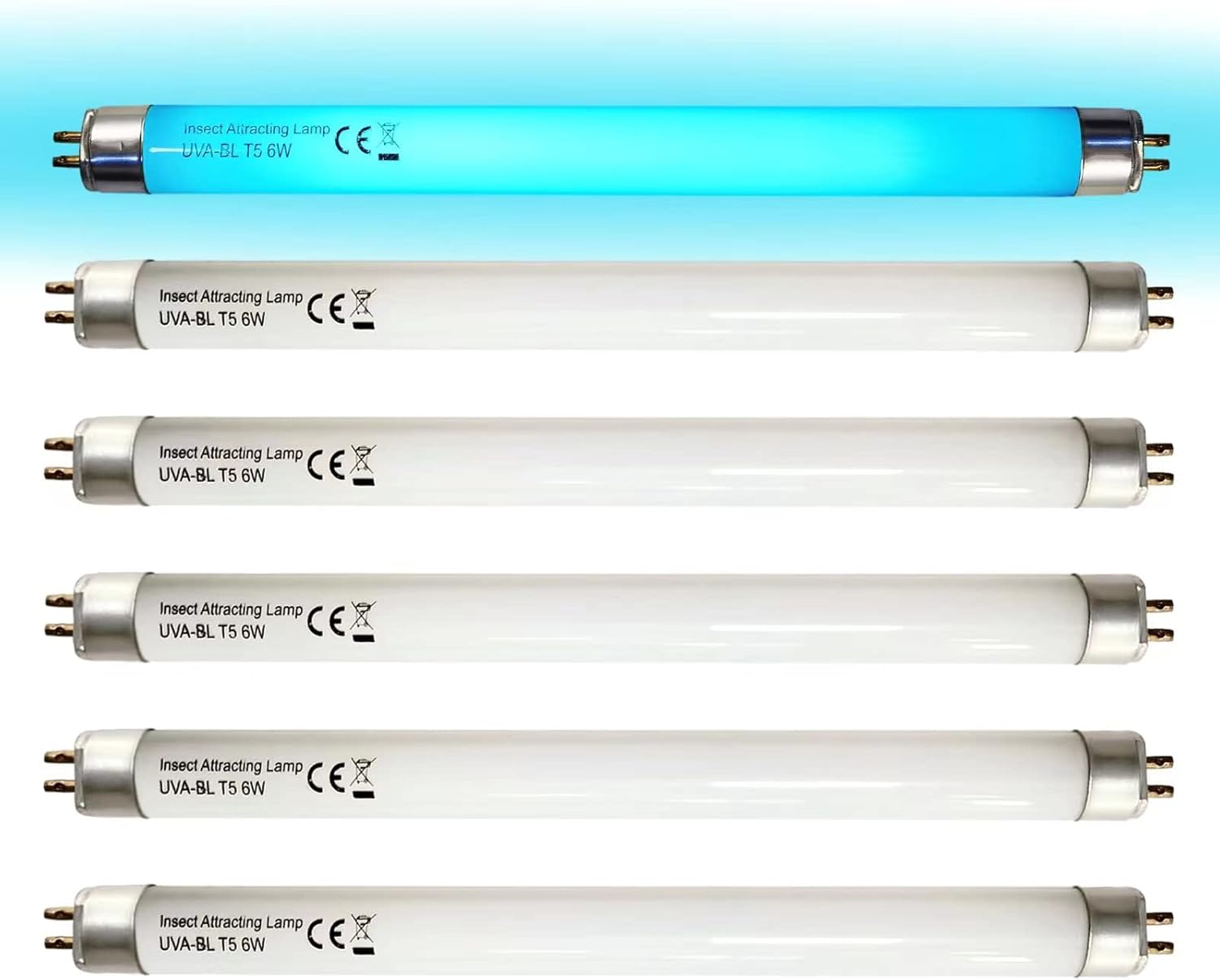 Celiwace 6 Pack UVA-BL T5 6W 32050 F6T5/BL Replacement Bulb Fluorescent Light Tube 6 watt for DynaTrap DT2000XL,DT2000XLP and DT3012, 9 Inches