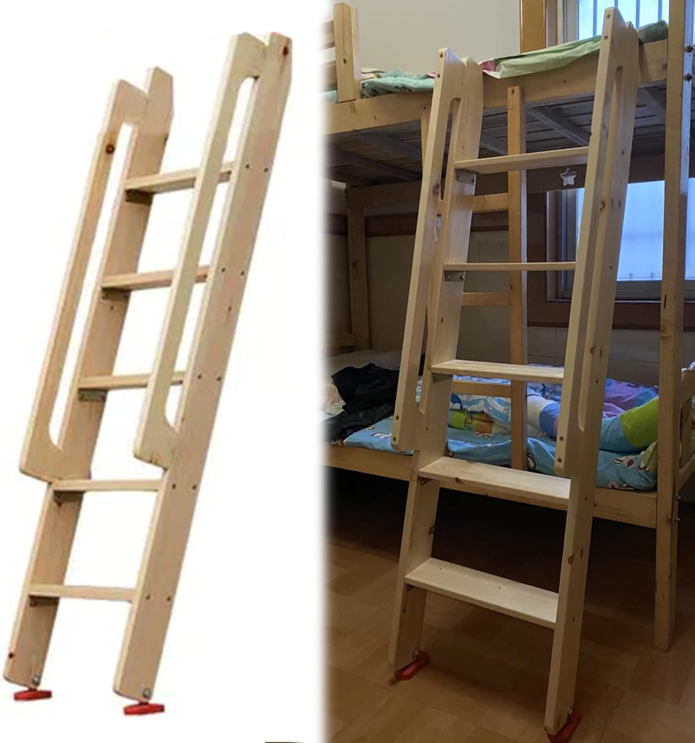 Bunk Bed Ladder Wooden Bunk Bed Ladder with Handle, Stable