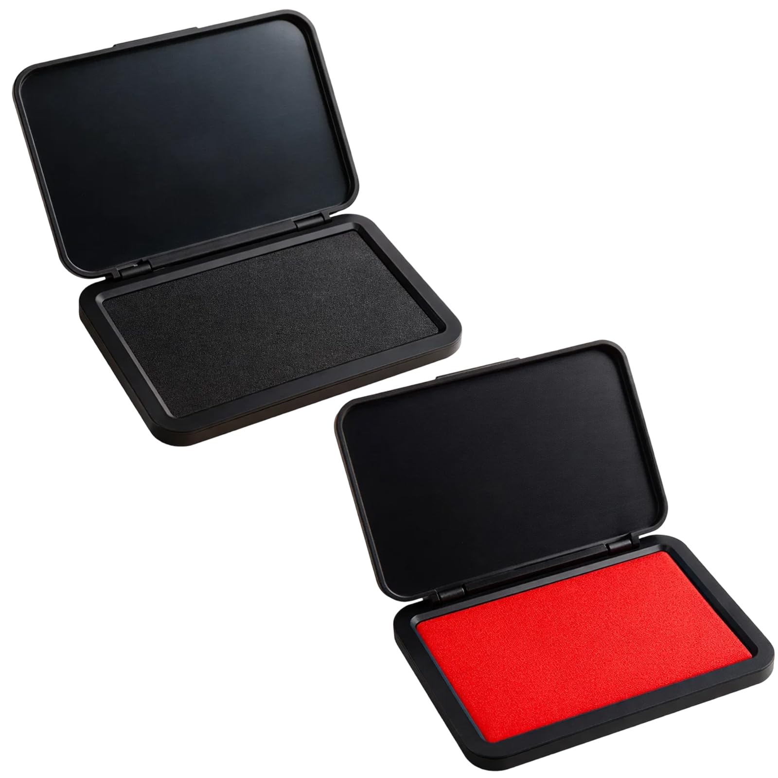 Ink Pads for Stamping, 2-Piece Rectangle Stamp Pad Set, Black Ink Pad with Distress Oxide Formula, Fingerprint Ink Pad for Crafting and Document Stamping, Professional Ink Stamp Pad Supplies