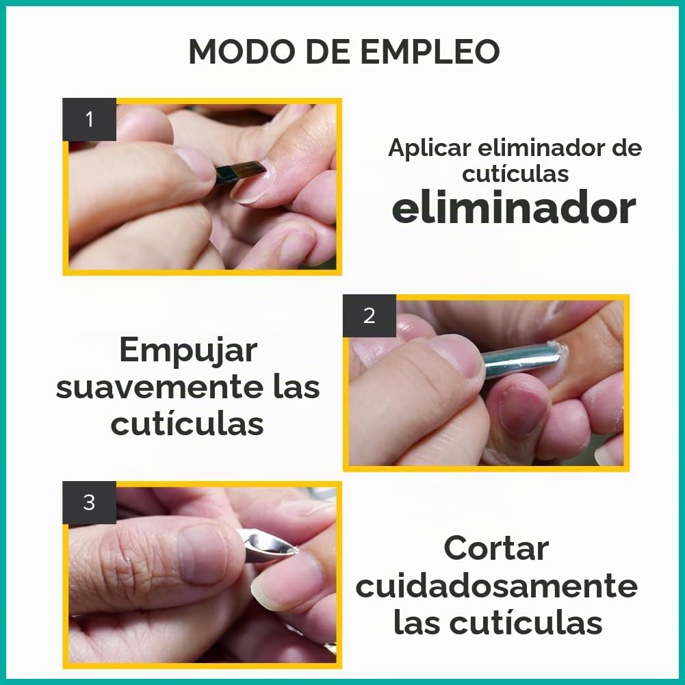 Rui Smiths Alicates Profesionales para Cutículas de Acero al Carbono para Usuarios Domésticos, Mango Francés, Doble Resorte, Mandíbula de 6 mm (Full Jaw)