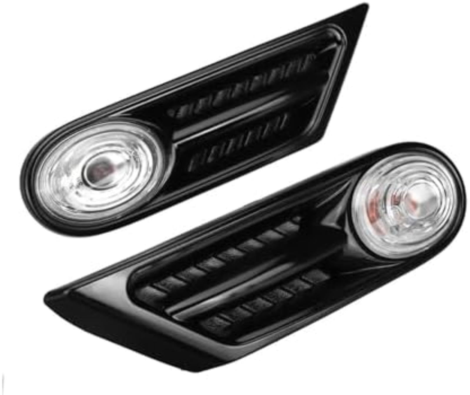 Dla BMW, dla Cooper R56 R57 para światła obrysowe boczne samochód kierunkowskaz migacz lampa Repeater wskaźnik świetlny osłona reflektora przód 63137260202 Lampka sygnalizacyjna (Smoked)