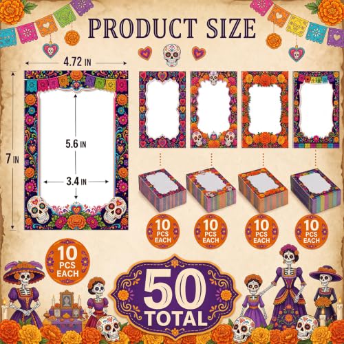Image of AmazingSpark 50 Pack Paper Photo Frames, 5 Bowtie Designs for Party Decor | Bowtie Cards with Patriotic Stripes, Western Wood Patterns, Self-standing for Classroom, Camping, Graduation, Weddings