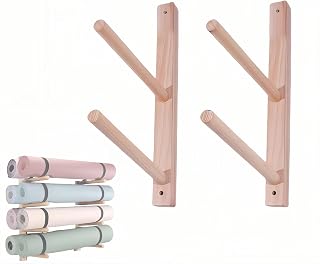 Wandmontierter Yogamattenständer mit 9 Ebenen, geeignet für Fitnessstudio und Heimtraining, perfekt für Yogamatten, Pilatesmatten, Schaumstoffrollen und Zubehör (39 cm).