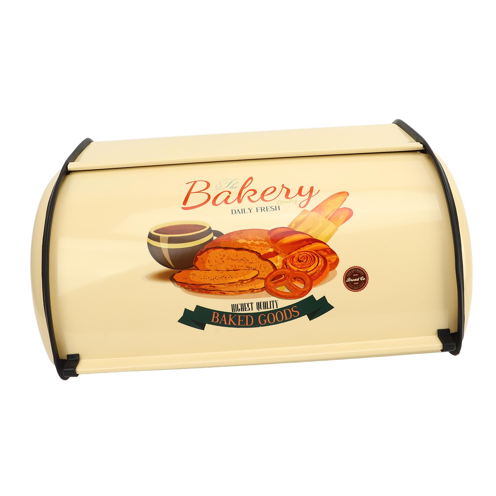 Panera de metal, color champán, pequeña panera de metal para encimera de cocina