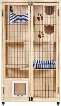 新品　キャットケージ　キャットゲージ　木製　高さ120cm 猫用品　無垢材 楽天市場】【ブラックフライデー ポイント5倍! 11/20 20:00〜11/27 01