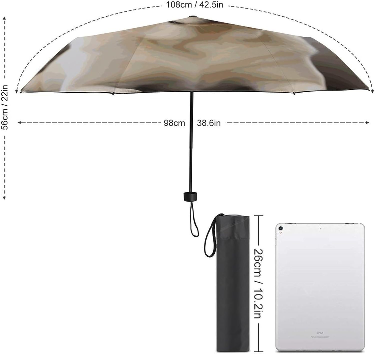 Windproof Travel Umbrella Cute Labrador Dog Folding Small Sun Umbrella Lightweight Small And Compact Suit for Pocket