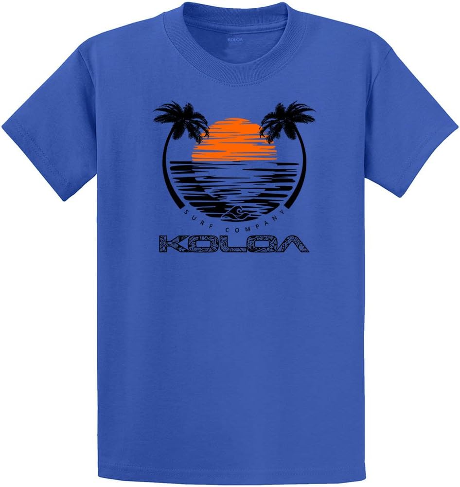 Koloa Surf Sunset with Palms Heavyweight Tee in Reg, Big and Tall