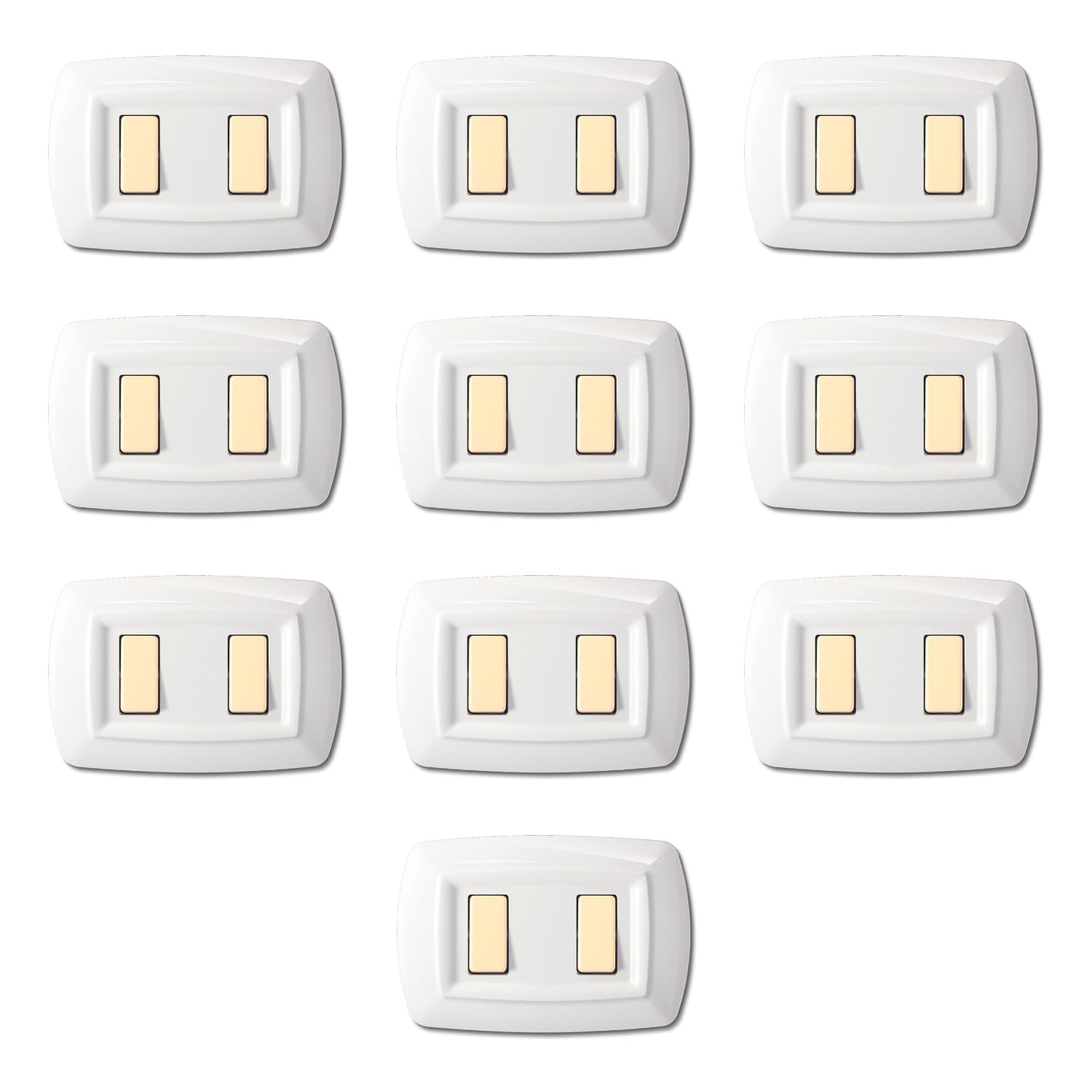 Plaque de finition arrondie pour interrupteur BTICINO MAGIC lot de 10 blanc