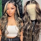 Rina Highlight Ombre 13x4 hd Lace Front Wigs Human Hair Balayage Highlight Human Hair Wigs Pre Pluck
