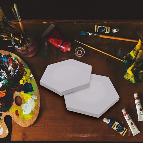 Miniatura 3 de 2 tableros de lona hexagonales para pintar de algodón imprimado panel de lienzo ácido artista tableros de lona para profesionales, pintores de