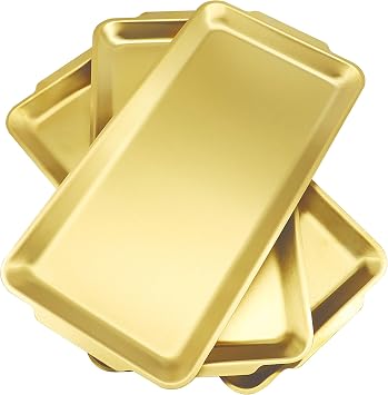 Hordion 3 Pack Stainless Steel Serving Platters, 12.6" Rectangular