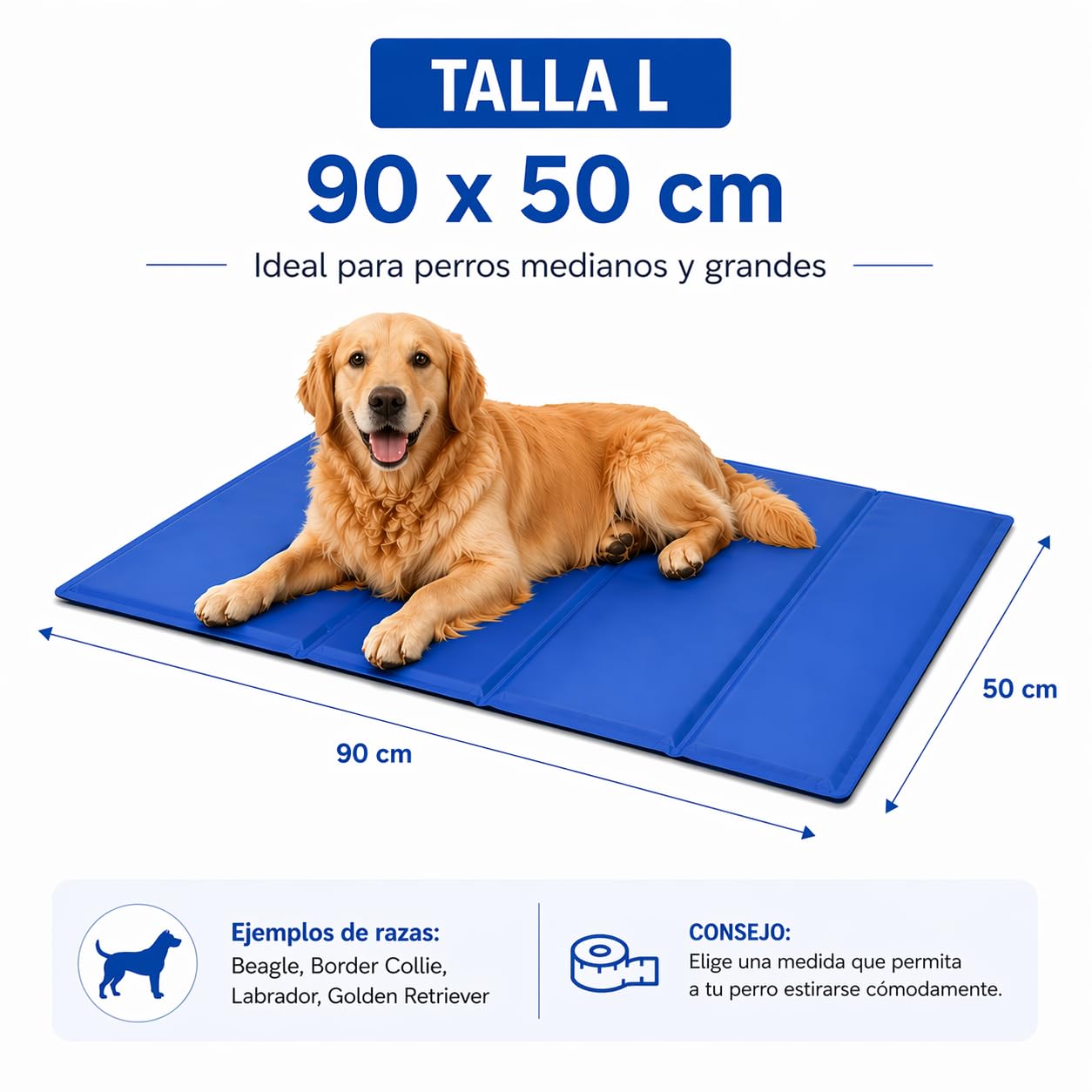 Alfombra Refrescante Para Mascotas 90x50cm - Coolbed - Autorefrigerante - Cama Perro Grande - Colchoneta - Dog Bed - Cama Perro Verano - Alfombra Impermeable - Cama Refrescante Perro - Dog Beds