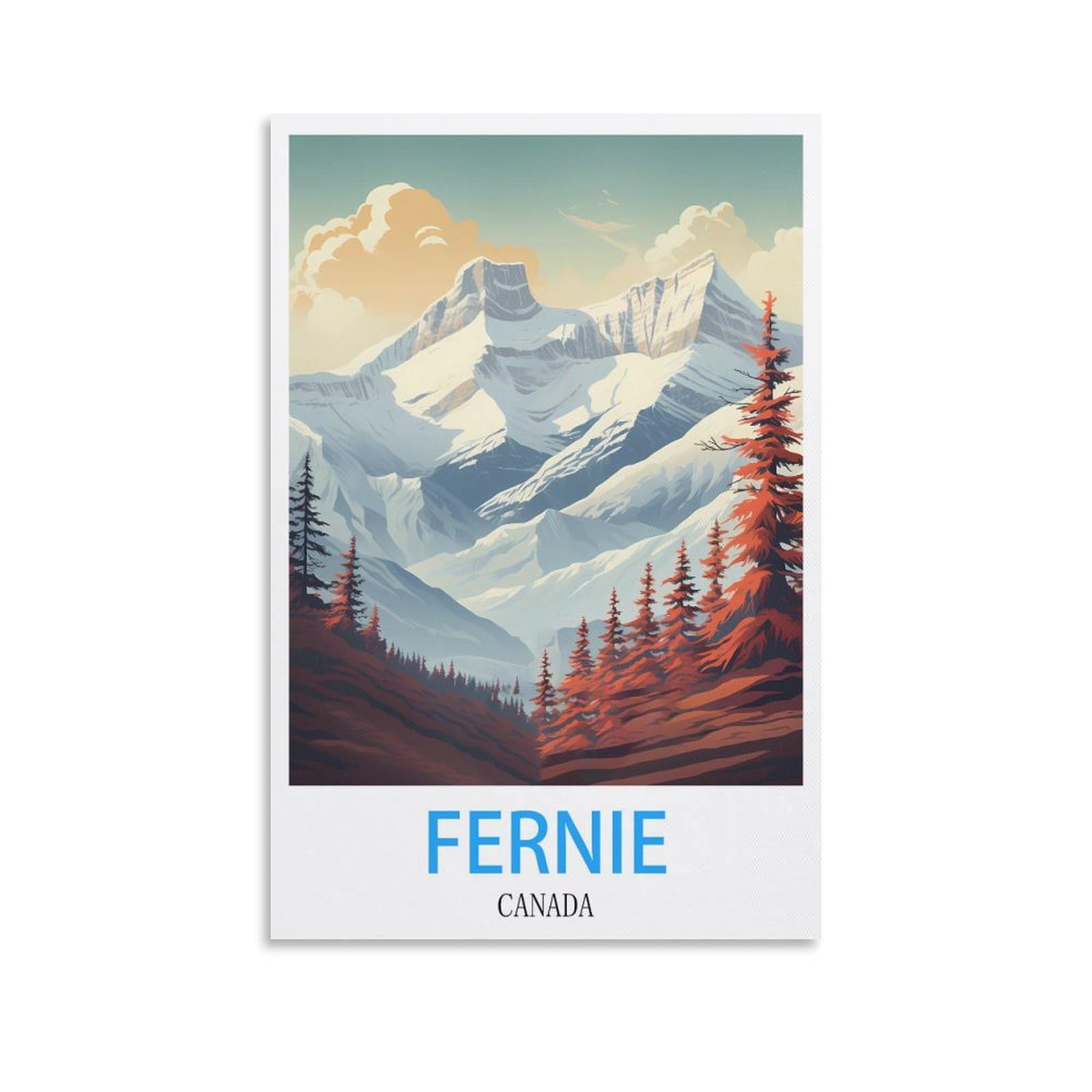 Metal Tin Sign,Fernie Canadas,Metal Tin Sign Metal Wall Plaque for Home Living Room Bedroom Bar Club Men Cave Wall Art Decor 15x30cm