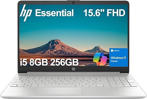Laptop HP 15 (15.6 pulgadas FHD antirreflejo, procesador Intel Core i5, 8 GB de RAM, 256 GB SSD) para negocios, estudiantes, hogar, batería de larga