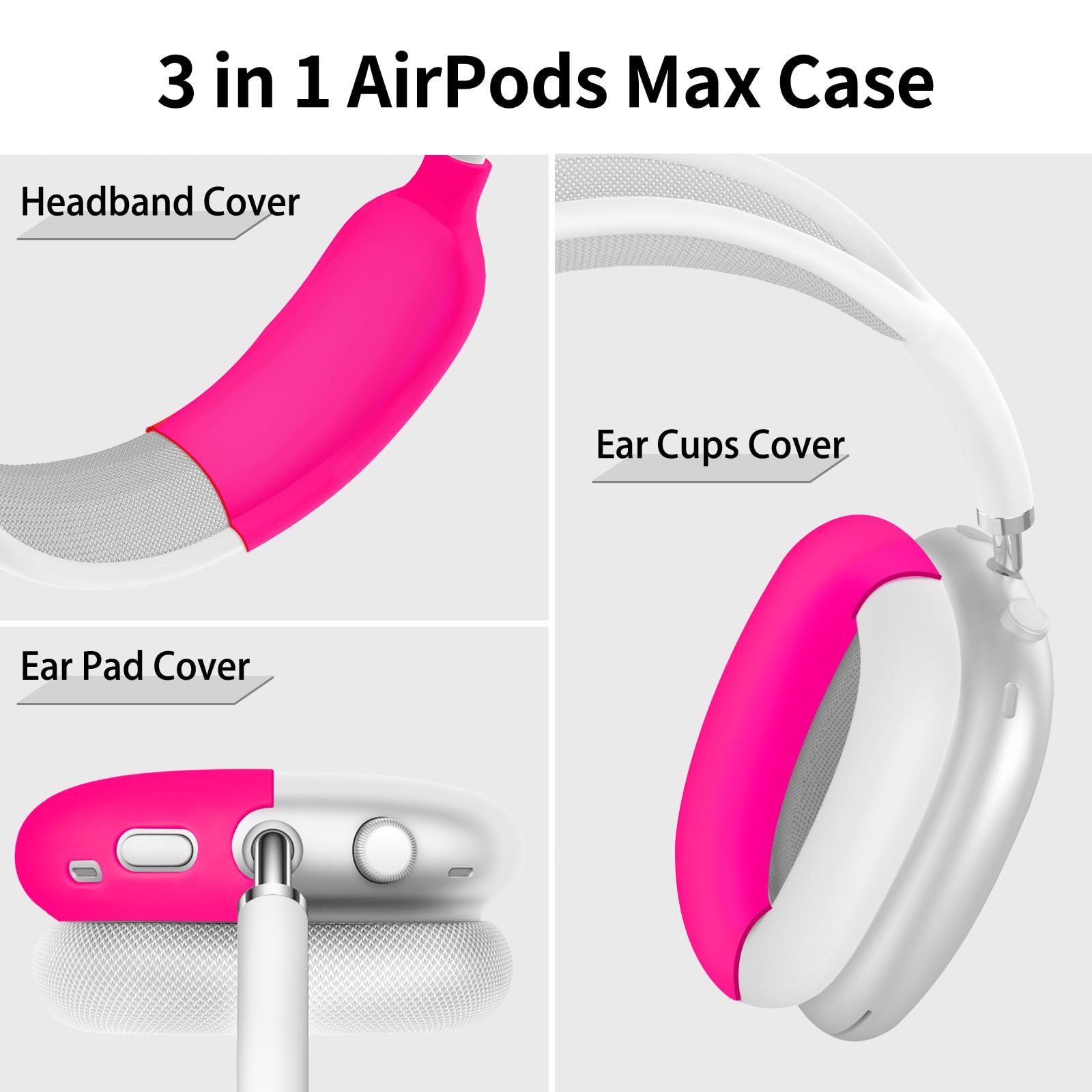 AIRSPO Airpods Max Case Cover, Silicone Case Cover for AirPods Max Headphones, Anti-Scratch Ear Pad/Headband Cover for Apple AirPods Max