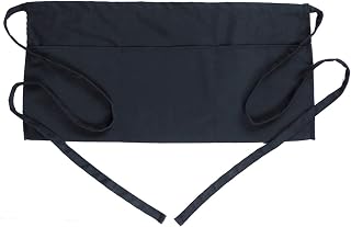 BOHARERS Black Waist Apron with 3 Pockets - Waterproof Server Waiter Waitress Short Apron, Machine Washable, 4.5 Stars 16K+ Reviews