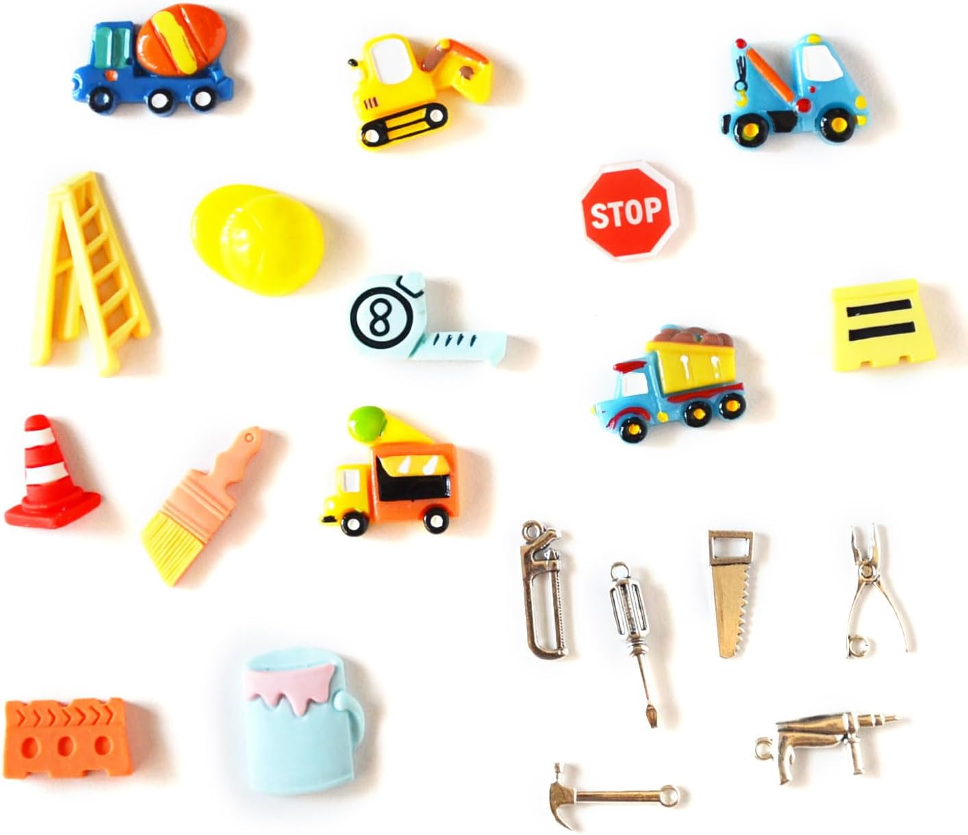 Construction Theme I spy trinkets Sets for I Spy Bag, Bottle, Set of 20 trinkets