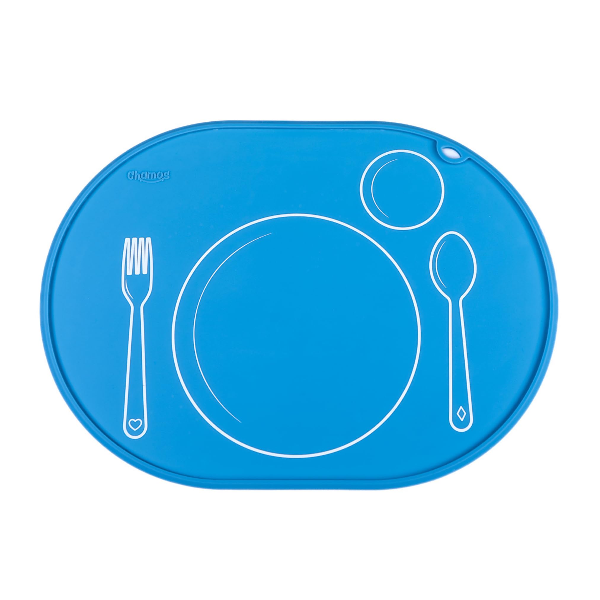 CHAMOS Silicone placemats for Toddlers - Montessori placemat for Round Table - Oval Kids placemats for Dining Table - Non Slip, Small, Educational