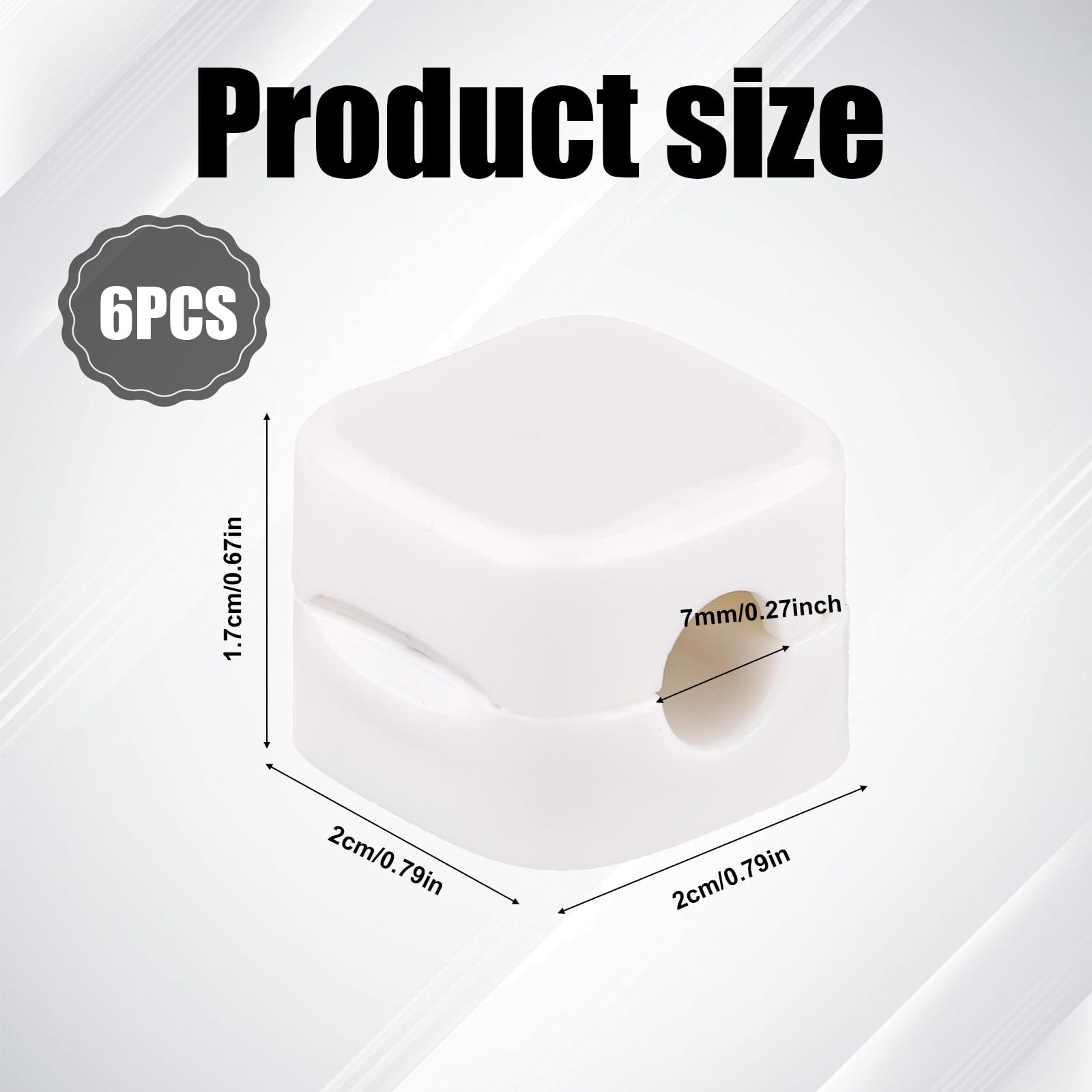 Clip Magnetiche Per Cavi Tesmax 6 Pezzi - Supporto Girevole 360° Con Adesivo Forte - Organizer Per Cavi Da Scrivania, Comodino, Auto - Diametro 2.5-8mm - 3
