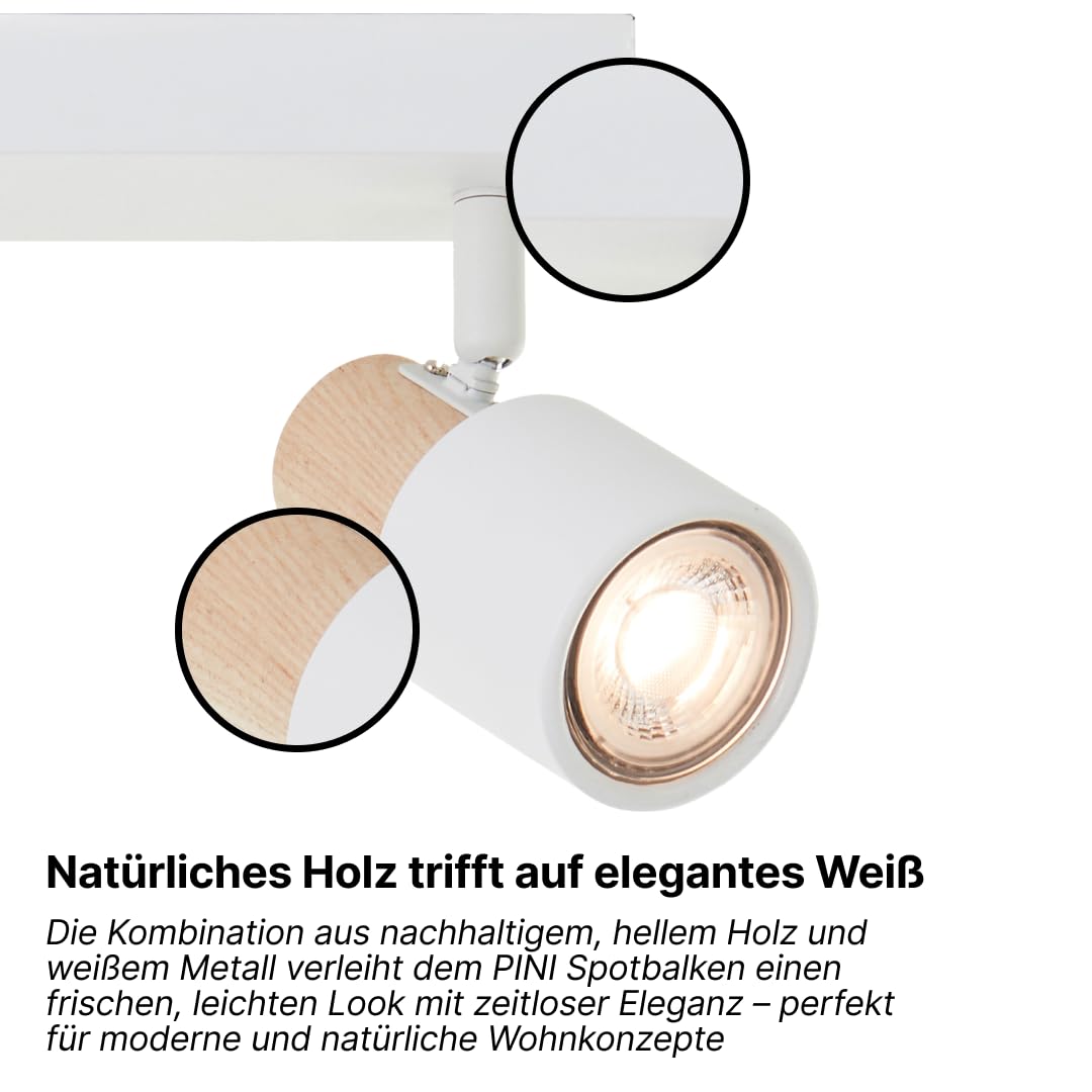 Brilliant Pini LED Spotbalken 4x GU10, 58 cm, Schwenkbar, Dimmbar