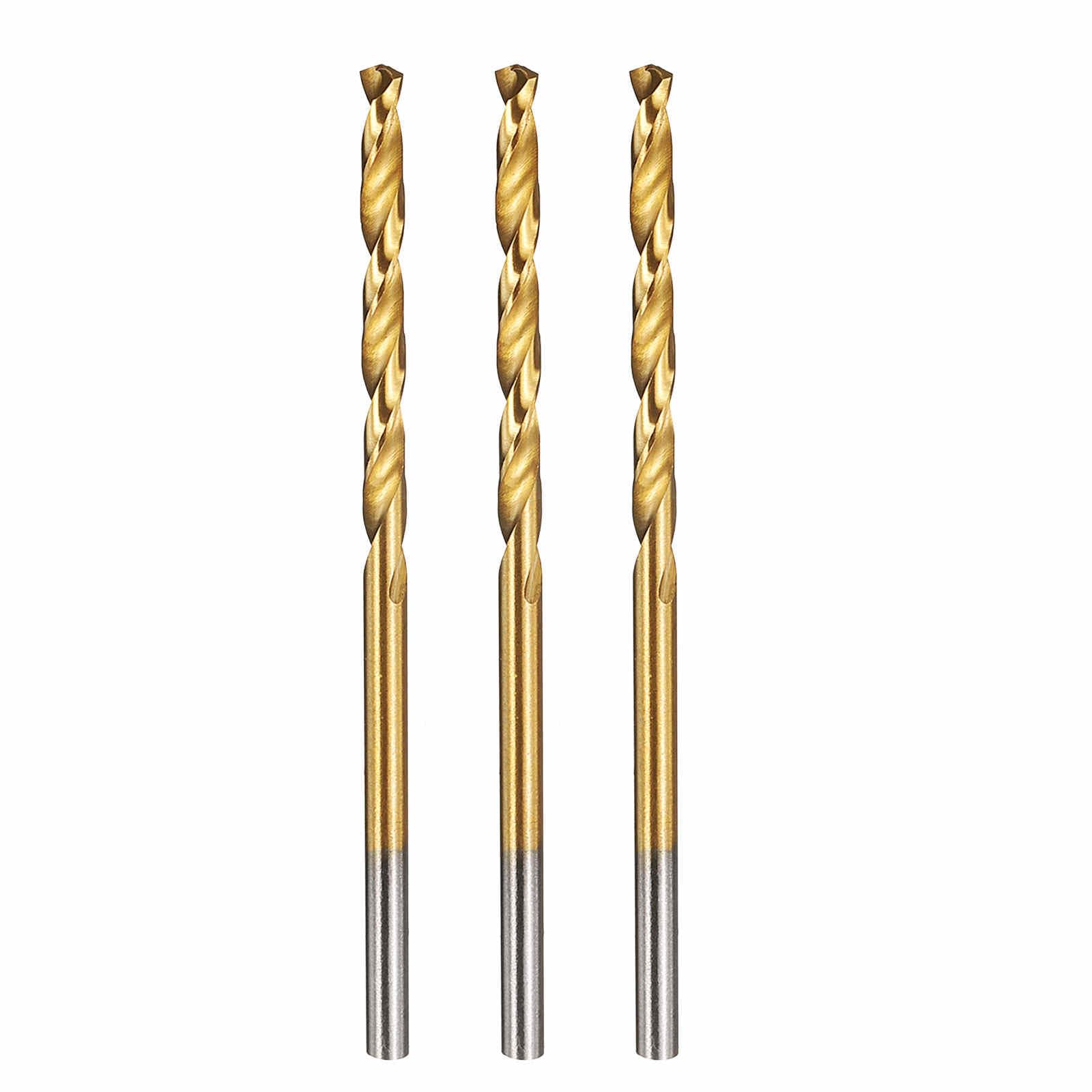 Kozelo 3pcs Drill Bit - [2.5mm Diameter] M42 8% Cobalt HSS Cutting Tool for Machining Hard Metal Stainless Steel Woodworking Handicraft Use, 135° Cutting Angle TiN