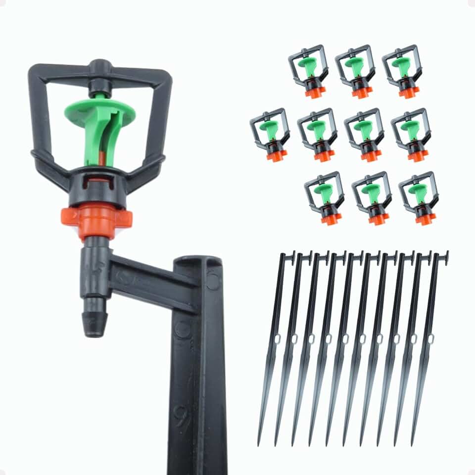 Aspersor Irrigação Bailarina + Haste Grande 50cm - 10u