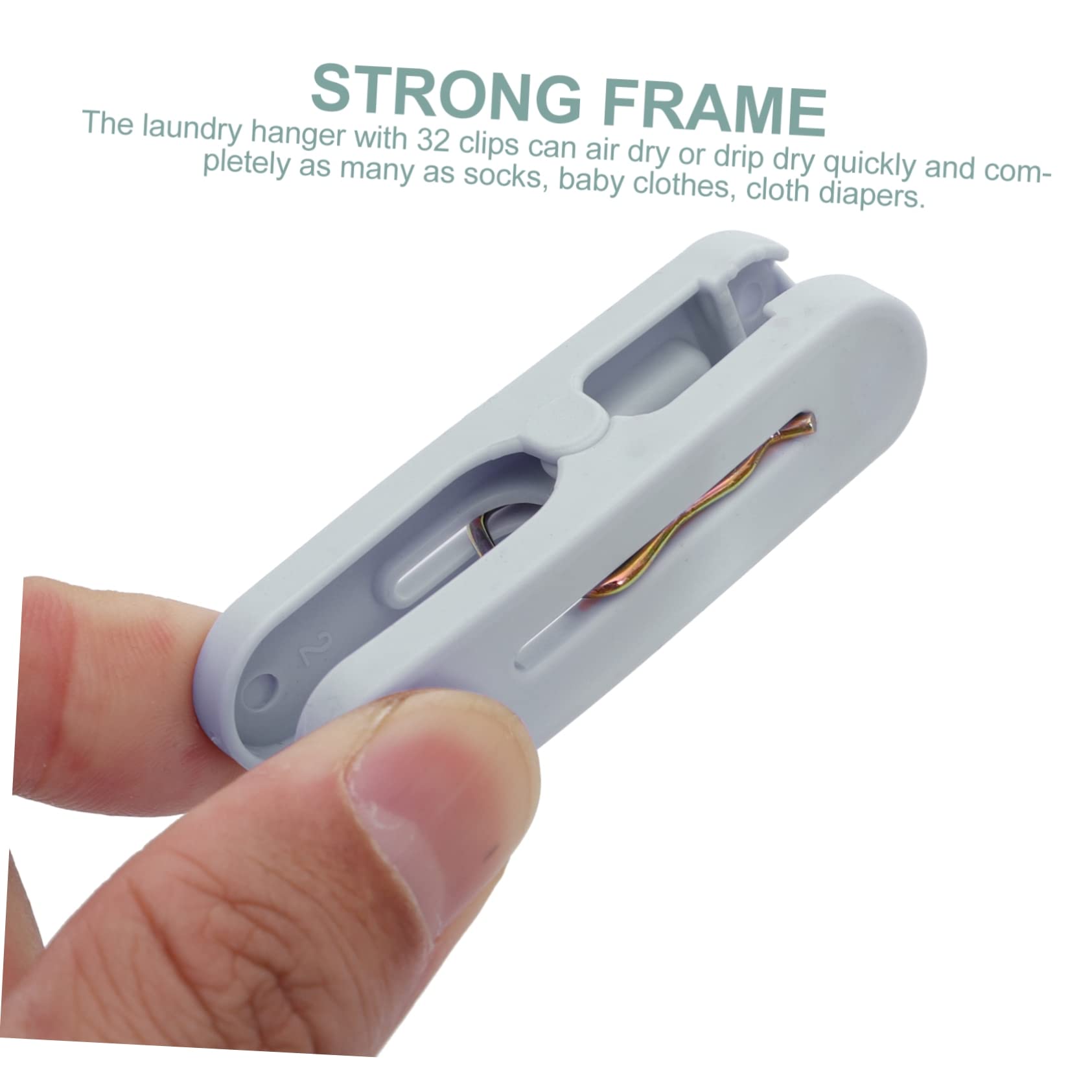 VILLFUL 32 Foldable Hanger Drying Rack Coat Hangers Towels Hanger Clothes Hanger Laundry Drying Hanger Socks Drying Clips Pp Blue