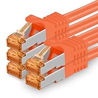 1aTTack.de 688572 Cat7-5x 1,5m - Cavo di rete Cat 7 Ethernet Lan 10 Gb/s PIMF LSZH Arancia